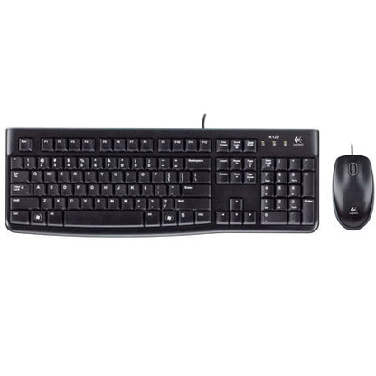 Logitech - MK120 Full-size Wired Membrane Keyboard and Mouse Bundle for Windows with USB Plug-and-Play - Black
