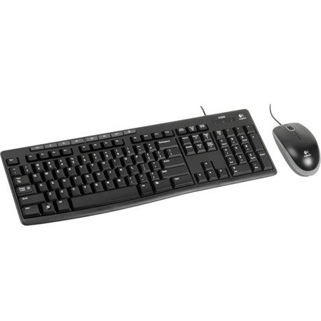 Logitech MK200 Media Combo  Keyboard/Mouse  Wired  USB  Black