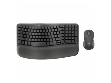 Logitech - Wave Keys MK670 Combo Ergonomic Wireless Keyboard and Mouse Bundle for Windows/Mac with Integrated Palm-rest - Graphite