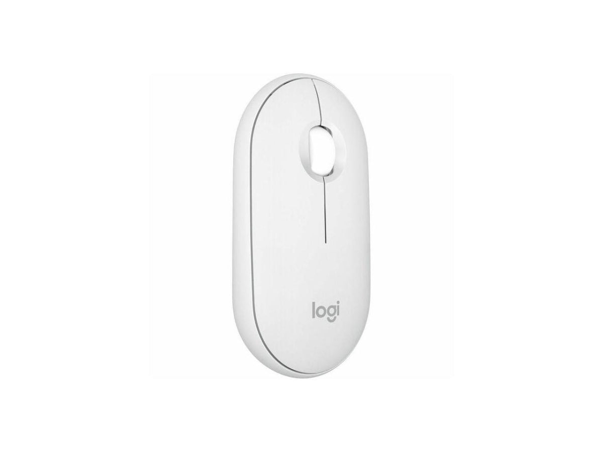 Logitech - Pebble Mouse 2 M350s Slim Lightweight Wireless Bluetooth Optical Silent Ambidextrous Mouse with Customizable Buttons - Wireless - Off-White
