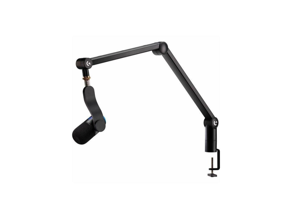Logitech G Compass Premium Broadcast Boom Arm for Microphone  Desktop Clamp and Built-in Cable Management  Black