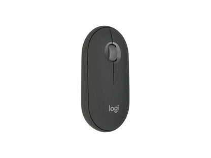 Logitech - Pebble Mouse 2 M350s Slim Lightweight Wireless Bluetooth Optical Silent Ambidextrous Mouse with Customizable Buttons - Wireless - Graphite
