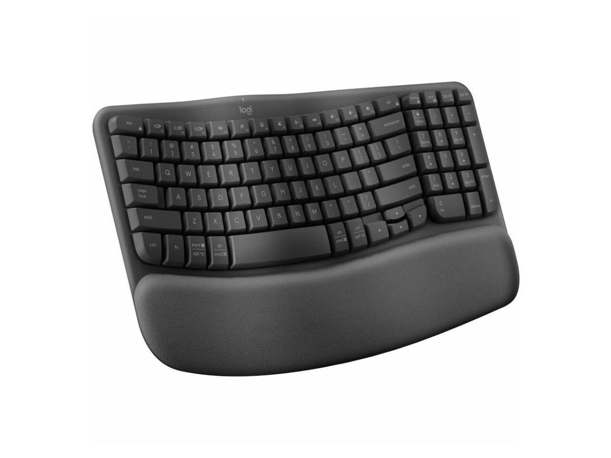 Logitech Wave Keys Bluetooth Keyboard - Black: Ergonomic Design, Wrist Rest