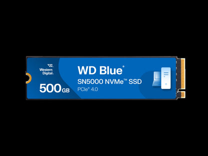Western Digital 500GB WD Blue SN5000 NVMe SSD  PCIe Gen 4.0  up to 5 000 MB/s Read Speeds Internal Solid State Drive (SSD) WDS500G4B0E