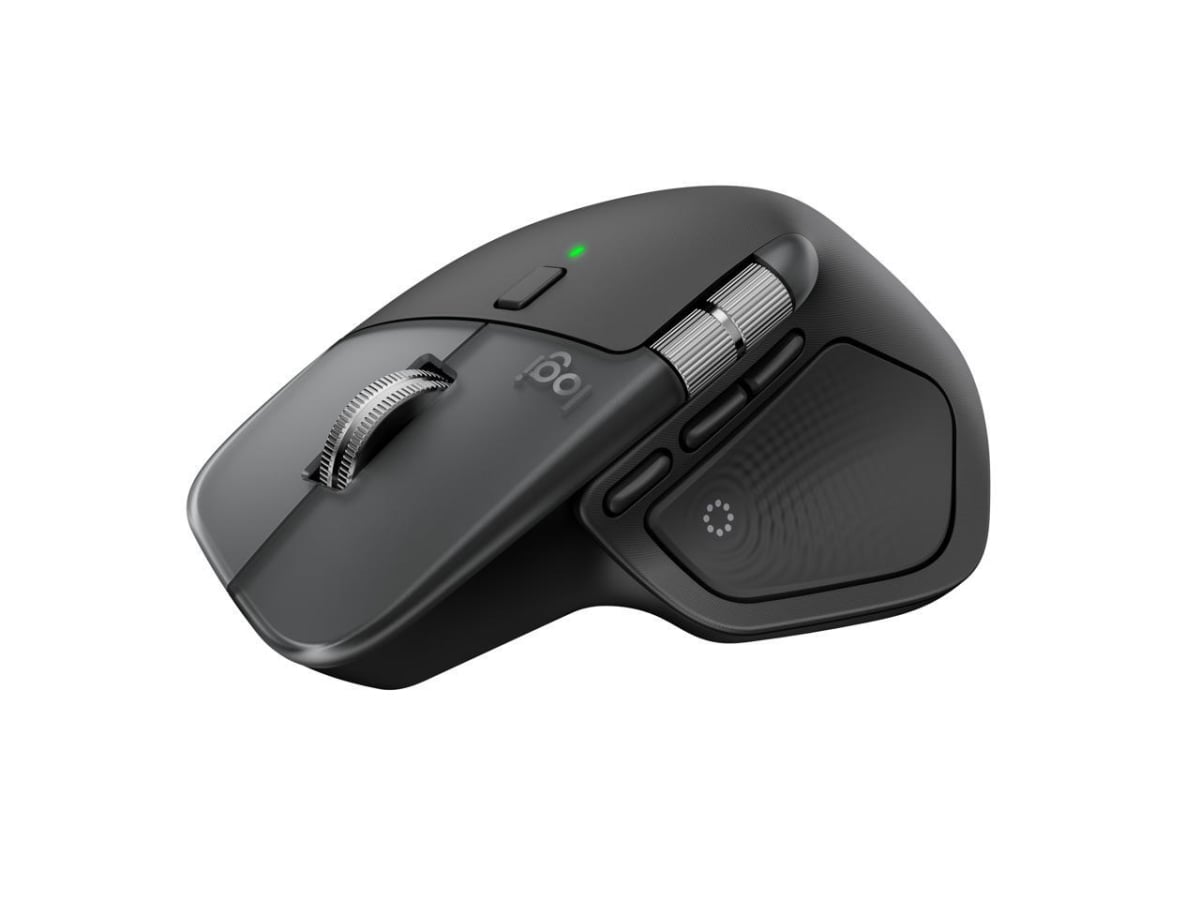 Logitech 910-007575 MX Master 4 Mac Wireless Bluetooth Mouse with Ultra-Fast Scrolling - Ergo - Haptic, Space Black