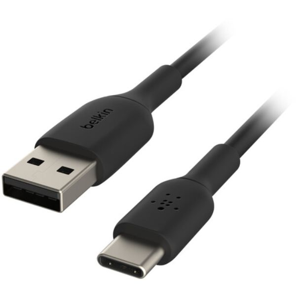 Belkin BoostCharge USB-C Cable (1M/3.3ft)  USB-C to USB-A Cable  USB Type-C Cable for iPhone 16 Series  Samsung Galaxy S24  S24+  Note20  Pixel 8  Pixel 7  iPad Pro  Nintendo Switch  and More - Black