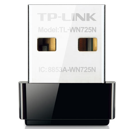TP-LINK TL-WN725N Nano Wireless N150 Adapter  150Mbps  IEEE 802.11b/g/n  WEP  WPA / WPA2  Plug & Play in Windows 10 (32 bit & 64 bit)