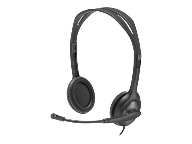 Logitech H111 Stero Headset - Stereo - Mini-phone (3.5mm) - Wired - 20 Hz - 20 kHz - Over-the-head - Binaural - Supra-aural - 7.71 ft Cable - Bi-directional Microphone - Black  Graphite