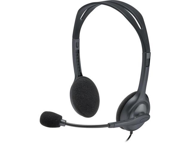 Logitech H111 Stero Headset - Stereo - Mini-phone (3.5mm) - Wired - 20 Hz - 20 kHz - Over-the-head - Binaural - Supra-aural - 7.71 ft Cable - Bi-directional Microphone - Black  Graphite
