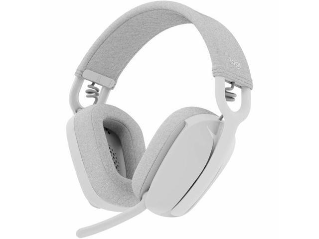 Logitech Zone Vibe 100 Lightweight Wireless Over Ear Headphones with Noise Canceling Microphone  Advanced Multipoint Bluetooth Headset  Works with Teams  Google Meet  Zoom  Mac/PC - Off White