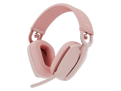 Logitech Zone Vibe 100 Lightweight Wireless Over Ear Headphones with Noise Canceling Microphone  Advanced Multipoint Bluetooth Headset  Works with Teams  Google Meet  Zoom  Mac/PC - Rose