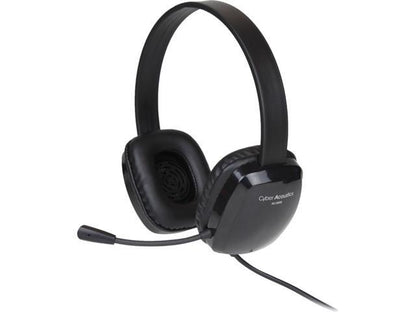 Cyber Acoustics Stereo Headset w/ Single Plug  Black