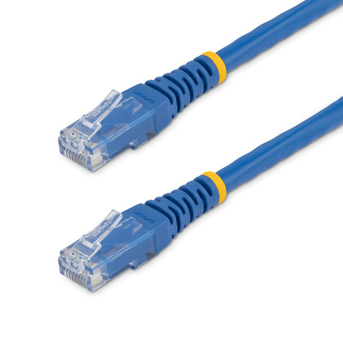 StarTech.com 2ft CAT6 Ethernet Cable - Blue CAT 6 Gigabit Ethernet Wire -250MHz 100W PoE RJ45 UTP Molded Network/Patch Cord w/Strain Relief/ Individually Tested