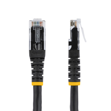 StarTech.com 15ft CAT6 Ethernet Cable - Black CAT 6 Gigabit Ethernet Wire -250MHz 100W PoE RJ45 UTP Molded Network/Patch Cord w/Strain Relief/ Individually Tested
