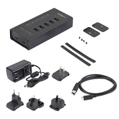 StarTech.com 7 Port USB C Hub - USB Type-C to 2x USB-C/5x USB-A - Commercial Metal USB 3.0 Hub - SuperSpeed USB 3.2 Gen 1 (5Gbps) - Self Powered - BC 1.2 Fast Charge - Mountable/Rugged