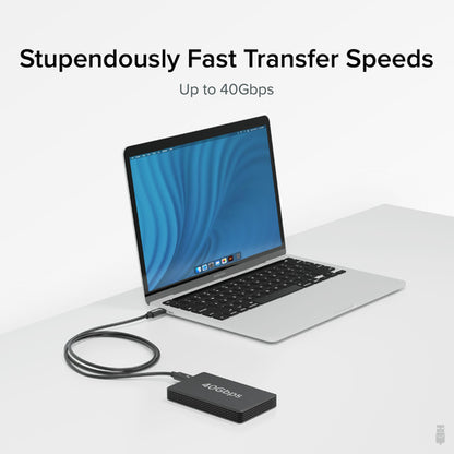 Plugable Technologies Thunderbolt 4 Cable with 240W Charging, Thunderbolt Certified, 3.3 Feet (1M),1x 8K Display, 40 Gbps, Compatible with USB4, Thunderbolt 3, USB-C - Driverless