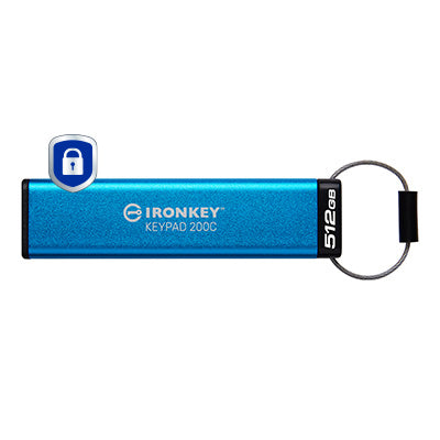Kingston Technology IronKey 512GB USB-C Keypad 200C, FIPS 140-3 Lvl 3 AES-256
