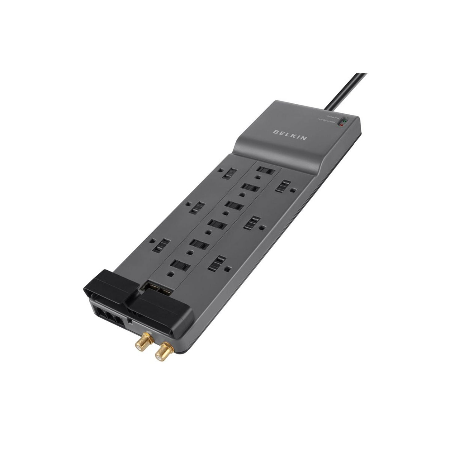 Belkin Power Strip Surge Protector with 12 AC Multiple Outlets  10 ft Long Flat Plug Heavy Duty Extension Cord for Home  Office  Travel  Computer Desktop  Laptop
