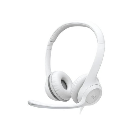 Logitech - H390 Wired USB On-Ear Stereo Headphones - Off-White