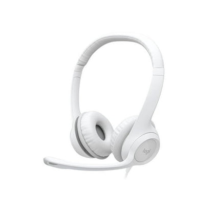 Logitech - H390 Wired USB On-Ear Stereo Headphones - Off-White