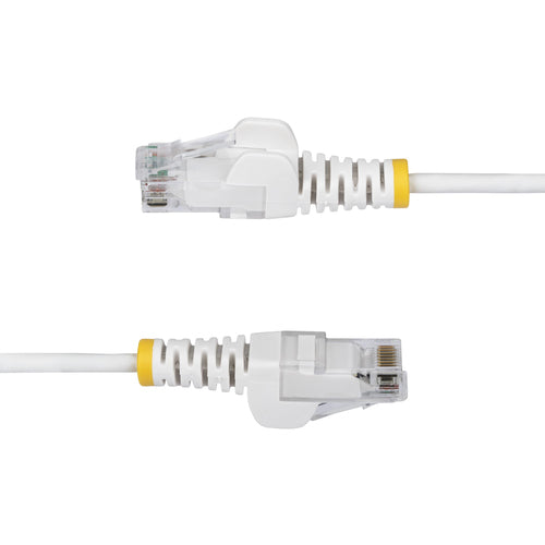 StarTech.com 10ft White Slim CAT6 Ethernet Cable, Snagless, 100W PoE, UTP, LSZH, 28AWG Pure Bare Copper Wire, Slim RJ45 Network Patch Cord w/Strain Reliefs, Individually Tested