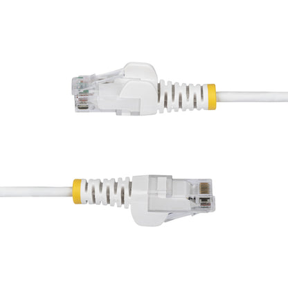 StarTech.com 10ft White Slim CAT6 Ethernet Cable, Snagless, 100W PoE, UTP, LSZH, 28AWG Pure Bare Copper Wire, Slim RJ45 Network Patch Cord w/Strain Reliefs, Individually Tested