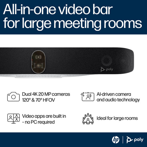 HP Poly Studio X72 All-In-One Video Bar