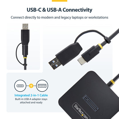 StarTech.com USB-C/USB-A to M.2 NVMe Dock Adapter, 10Gbps, Tool-Free External M.2 NVMe SSD Reader, B+M/M-Key