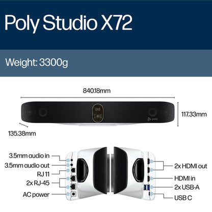 HP Poly Studio X72 All-In-One Video Bar