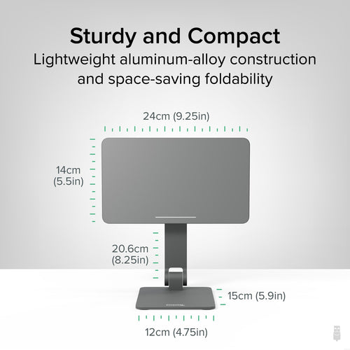 Plugable Technologies Magnetic Tablet Holder for iPad Pro 11 (1st/2nd/3rd/4th Gen, M2) iPad Air 10.9/11 (4th/5th Gen, M2), MagSafe Magnetic iPad Stand, Portable Foldable 360° Rotating Stand (AMS-STAND11)