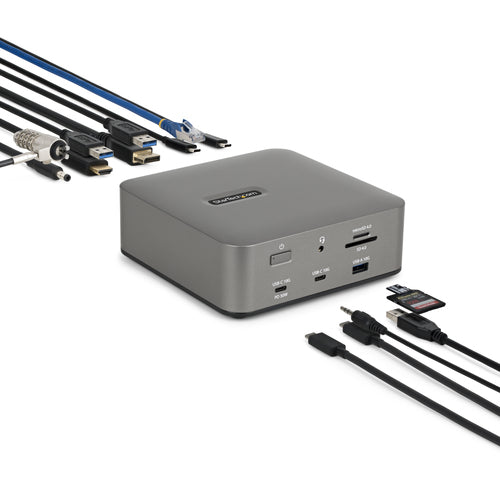 StarTech.com Thunderbolt 5/4 & USB4 Universal Dock, Multi-Display, Up to 8K 60Hz, 140W Charging, 30W PD Phone Charging, USB 10G, 2.5G LAN, 180W Adapter Included