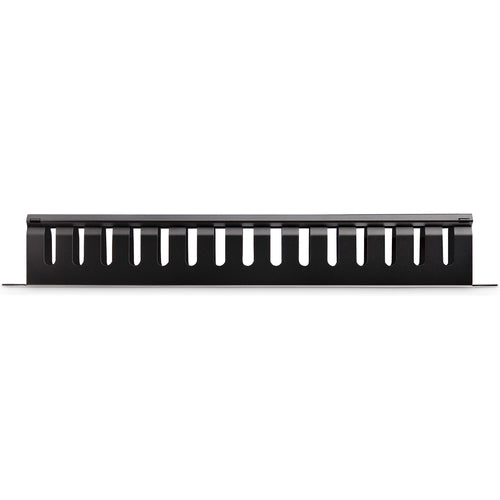 StarTech.com Horizontal 1U Server Rack Cable Management Finger Duct w/ Cover - 19" Network Rack Wire Duct Raceway Panel - Slotted Wire Duct