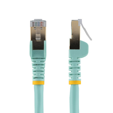 StarTech.com 3ft CAT6a Ethernet Cable - 10 Gigabit Shielded Snagless RJ45 100W PoE Patch Cord - 10GbE STP Network Cable w/Strain Relief - Aqua Individually Tested/Wiring is UL Certified/TIA