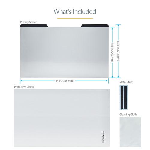 StarTech.com Laptop Privacy Screen for 15.6" Notebook - Magnetic Removable Laptop Display Security Filter - Blue Light Reducing Screen Protector - 16:9 - Matte/Glossy - +/-30 Degree