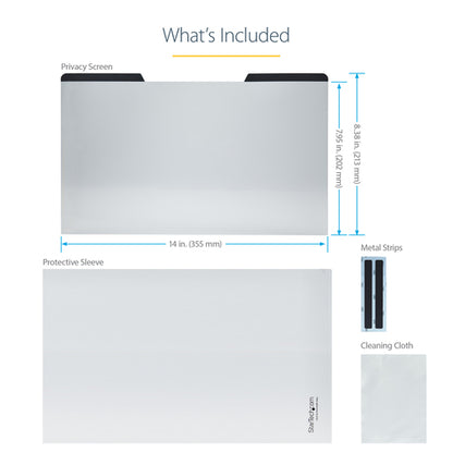 StarTech.com Laptop Privacy Screen for 15.6" Notebook - Magnetic Removable Laptop Display Security Filter - Blue Light Reducing Screen Protector - 16:9 - Matte/Glossy - +/-30 Degree