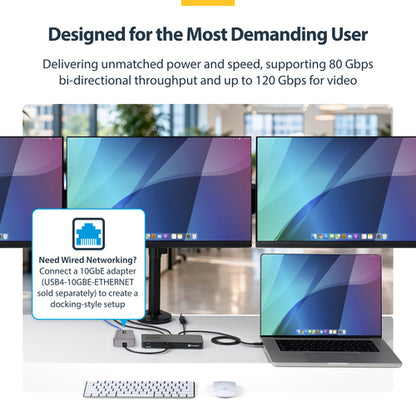 StarTech.com USB-C/USB-A to M.2 NVMe Dock Adapter, 10Gbps, Tool-Free External M.2 NVMe SSD Reader, B+M/M-Key