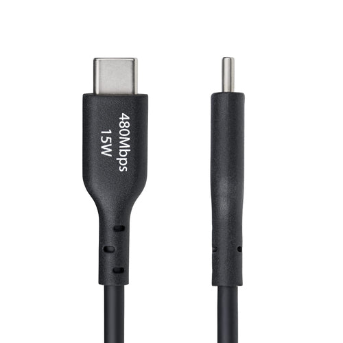 StarTech.com 6ft (1.8m) USB-A to USB-C Charging Cable, Charge & Sync, 3A, USB 2.0, TPE Jacket - Black USB Charging Cord