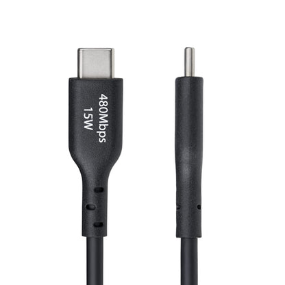 StarTech.com 6in (15cm) USB-A to USB-C Charging Cable, Charge & Sync, 3A, USB 2.0, TPE Jacket - Black USB Charging Cord