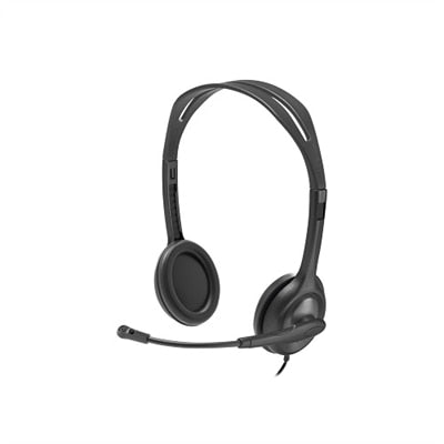 Logitech H111 Stero Headset - Stereo - Mini-phone (3.5mm) - Wired - 20 Hz - 20 kHz - Over-the-head - Binaural - Supra-aural - 7.71 ft Cable - Bi-directional Microphone - Black  Graphite
