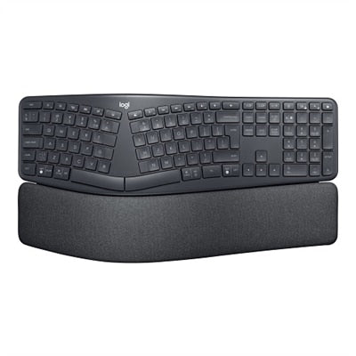 Logitech Ergo K860 Split Wireless Keyboard for Business  Ergonomic Design  Secured Logi Bolt Technology  Graphite