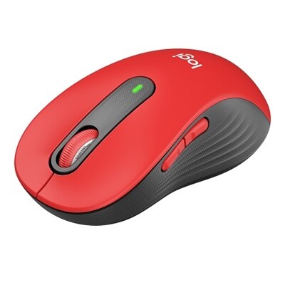 Logitech Signature M650 L Full Size Wireless Mouse - For Large Sized Hands  2-Year Battery  Silent Clicks  Customizable Side Buttons  Bluetooth  Red