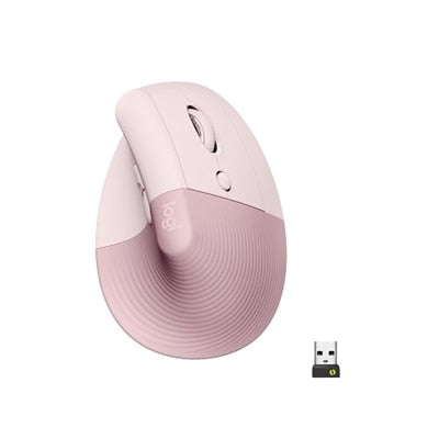 Logitech - Lift Vertical Wireless Optical Ergonomic Mouse with 4 Customizable Buttons - Wireless - Rose