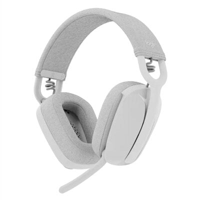 Logitech Zone Vibe 100 Lightweight Wireless Over Ear Headphones with Noise Canceling Microphone  Advanced Multipoint Bluetooth Headset  Works with Teams  Google Meet  Zoom  Mac/PC - Off White