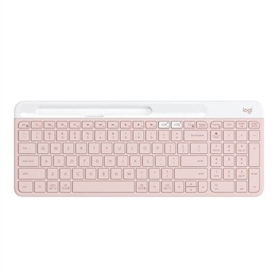 Logitech K585 Slim Multi-Device Wireless Keyboard - Wireless Connectivity - Bluetooth/RF - 2.40 GHz - Notebook  Smartphone - PC  Mac - AAA Battery Size Supported - Rose