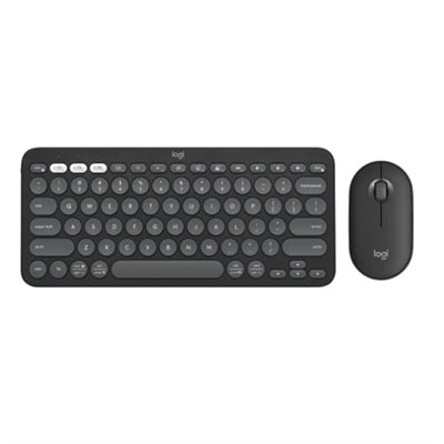 Logitech - Pebble 2 Combo Compact Wireless Scissor Keyboard and Mouse Bundle for Windows, macOS, iPadOS, Chrome - Graphite