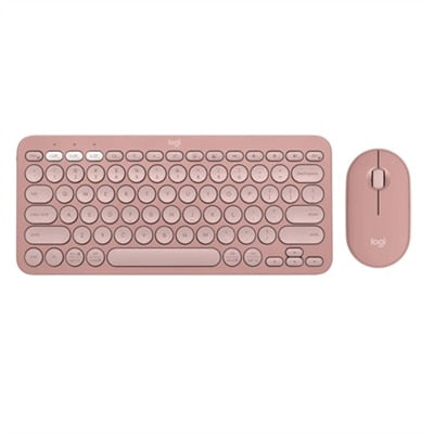 Logitech - Pebble 2 Combo Compact Wireless Scissor Keyboard and Mouse Bundle for Windows, macOS, iPadOS, Chrome - Rose