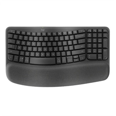 Logitech Wave Keys Bluetooth Keyboard - Black: Ergonomic Design, Wrist Rest