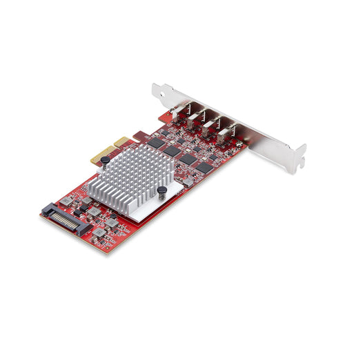 StarTech.com 4-Port USB Type-C PCIe Card, USB 3.2 10Gbps, USB-C PCI Express Expansion Card, 4x Independent USB Controllers, Windows/Linux/macOS, TAA-Compliant