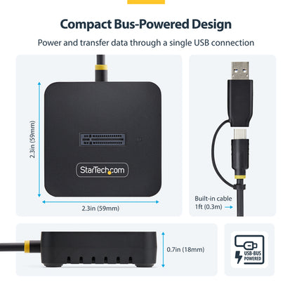 StarTech.com USB-C/USB-A to M.2 NVMe Dock Adapter, 10Gbps, Tool-Free External M.2 NVMe SSD Reader, B+M/M-Key