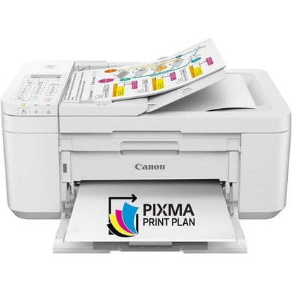 Canon PIXMA TR4720 All-in-One Wireless Printer Home use  with Auto Document Feeder  Mobile Printing and Built-in Fax  White